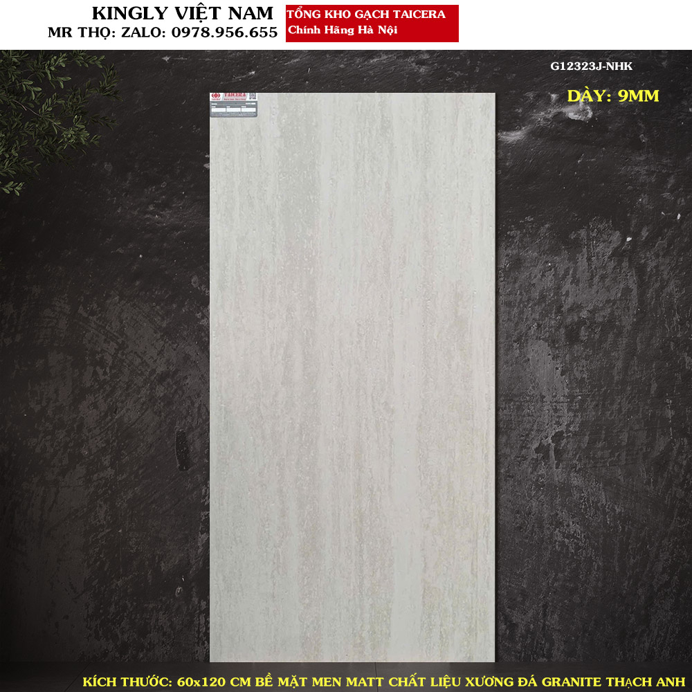Gạch lát nền giả đá Travertine Taicera 60x120 G12323J Loại 1